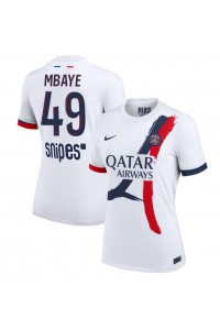 Paris Saint-Germain Ibrahim Mbaye #49 Jalkapallovaatteet Naisten Vieraspaita 2025-26 Lyhythihainen